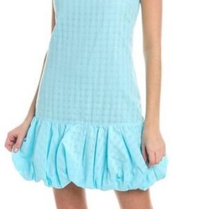 Trina Turk Cherish Mini Dress small turquoise blue bubble dress S